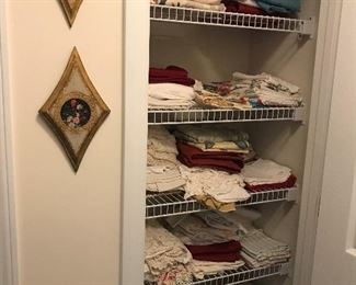Linens, Sheets, Pillowcases, hand embroidered, crochet, etc.