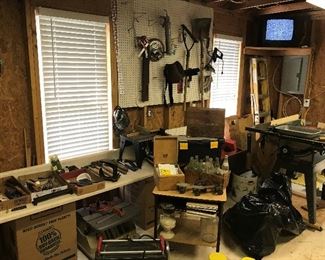 Hammers, Screwdrivers, chisels, files, old bottles