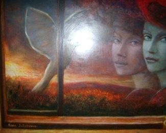Oil on Board, Rina Sutzkever, listed Israeli artist.