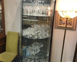 glass curved front display curio 4 shelves