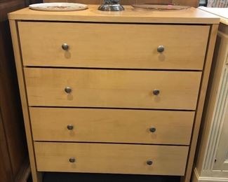 crate & barrel dresser light oak 4 drawer