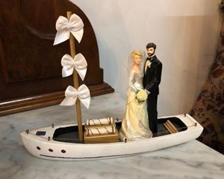 wedding couple on boat
