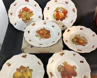 Vintage Plates Fruit
