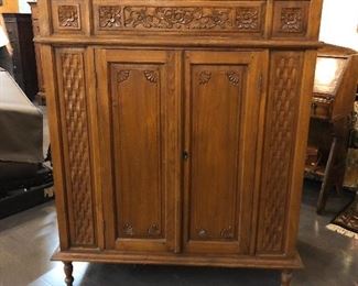 Antique Wooden Cabinet Carved from Philippines 
