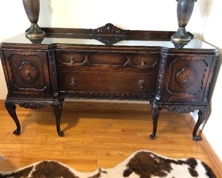 Chippendale Sideboard with Glass Top