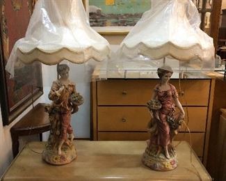 Pair of Capodimonte Lamps