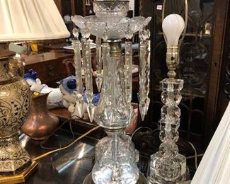 Vintage dangle crystal lamp