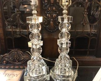Vintage Crystal and Lucite lamps