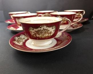 Red Tea Cup and Saucer 
