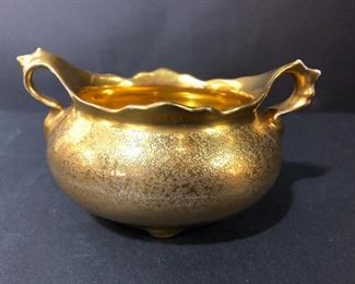 gold color sugar bowl