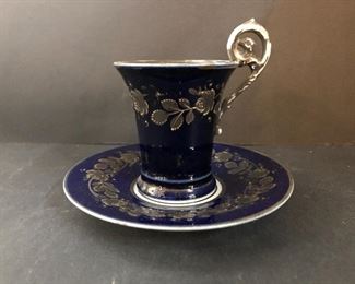 Cobalt and Silver Tea Cup