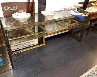 Brass and Glass Sofa Table