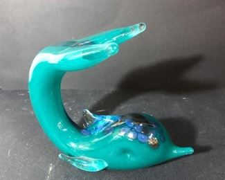 Glass Dolphin Art from India