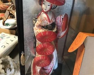 Vintage doll in case