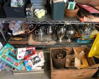 vintage Christmas, tools, silver plate, books, games and other