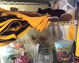 Vintage cheerleading uniform and other glass