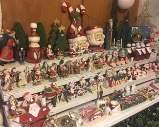 Amazing assortment of Christmas...vintage, Santa's, Coca Cola Christmas, ornaments and more!