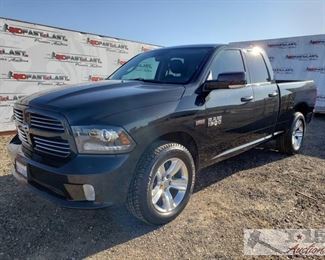 60: 2015 Dodge Ram 1500, Black 4WD, Just Under 45,000 Miles!!
4WD, Push Button start, dial shifter, cold AC, electronic head unit with apps and other convenience features, power windows, alpine sound system, black leather/ cloth interior. Has factory trailer brake controls and tow package. Back up camera, 115V AC plug in, power rear sliding window. Heated seats and steering wheel! Like new Michelin tires all around! Year: 2015
Make: Ram
Model: 1500
Vehicle Type: Pickup Truck
Mileage: 44,912
Plate: {ENTER PLATE NUMBER HERE}
Body Type: 4 Door Cab; Quad
Trim Level: Sport
Drive Line: 4WD
Engine Type: V8, 5.7L
Fuel Type: Gasoline
Horsepower:
Transmission: Automatic
VIN #: 1c6rr7htxfs571438