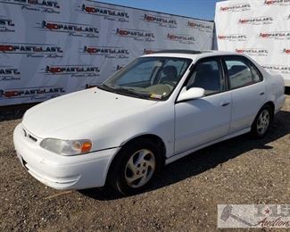 72: 2000 Toyota Corolla, White, See Video! DEALER OR OUT OF STATE BUYER ONLY!!
Year: 2000
Make: Toyota
Model: Corolla
Vehicle Type: Passenger Car
Mileage: 147,362
Plate: 4JSK556
Body Type: 4 Door Sedan
Trim Level: CE; LE; VE
Drive Line: FWD
Engine Type: L4, 1.8L; DOHC 16V; VVT-i; EFI
Fuel Type: Gasoline
Horsepower: 120-125HP
Transmission: Automatic
VIN #: 1NXBR12E6YZ350973
Features and Notes:
Cold A/C! Power windows, sunroof, locks, and mirrors.
DMV Fees: $202 and $70 Doc fees