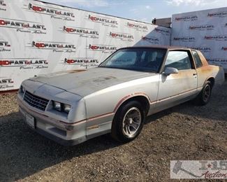 82: 1986 Chevy Monte Carlo, See Video! CURRENT SMOG
Year: 1986
Make: Chevrolet
Model: Monte Carlo
Vehicle Type: Passenger Car
Mileage: 94,644
Plate: 2SGC372
Body Type: 2 Door Coupe
Trim Level: Base
Drive Line: RWD
Engine Type: V8, 5.0L
Fuel Type: Gasoline
Horsepower:
Transmission: Automatic
VIN #: 1G1GZ37G7GR119011
Features and Notes: