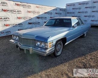 96: 1974 Cadillac Coupe DeVille, Blue
Hard top Coupe, power windows, power seats, casette player, AC 1974 Cadillac Coupe DeVille, Blue, VIN 6D47R4Q127668, V8 Automatic trans, Mileage 51114, Plate - 7HVY958