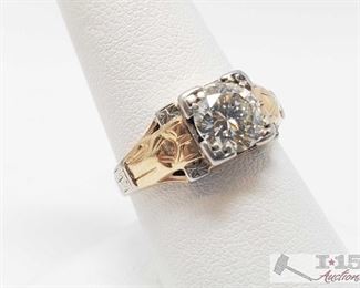 495:
14k Y/G Vintage Style Mens Ring, Contains 1.50ct Rose Cut Diamond Valued at $9,500.00
14k Y/G Vintage Style Mens Ring, Contains 1.50ct Rose Cut Diamond. Size 9 weighs approx 6g Includes appraisal certificate valued at $9,500.00