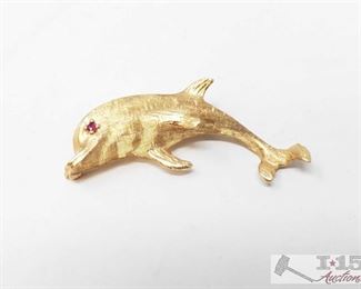 508: 14k Gold Dolphin Pendant
14k Gold Dolphin Pendant weighs approx 4.7g