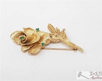515:
14kt Gold Flower Brouche
14kt Gold Flower Brouche weighs approx 12.7g