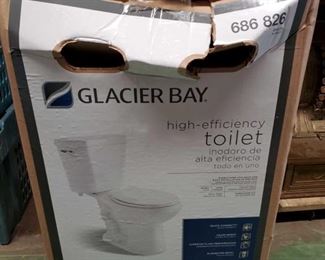 6636: Brand New Glacier Bay Toilet
NEW IN BOX! A beautiful elongated high efficiency toilet by Glacier Bay, item 686 826 is a two-piece with 1.28 GPF high efficiency single flush. Has superior flush performance, quick connect easy installation, includes everything needed for install.