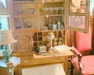Another cabinet/w drop front. Victorian