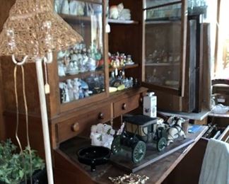 Walnut drop front cabinet