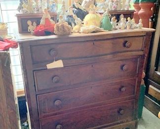 Nice vintage walnut chest loaded with pin cushion dolls