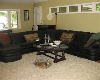 Italian leather sectional seldom sat on terrific condition
