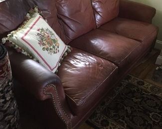                                    BROWN LEATHER SOFA