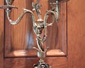 Imperial Franz Hermle Italian Brass Mantle Clock w/Pair of Brass Candelabras.....sells on ebay for $1068-$1200