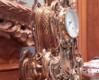 Imperial Franz Hermle Italian Brass Mantle Clock w/Pair of Brass Candelabras.....sells on ebay for $1068-$1200