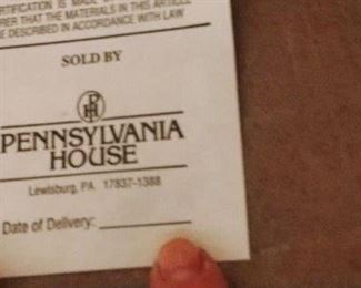 Pennsylvania House Claw and Ball foot upholstered solid bench in excellent condition!