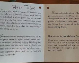 FRANCESCO MOLON (GIEMME STILE) glass top coffee table made in Italy! Fine furnishings!