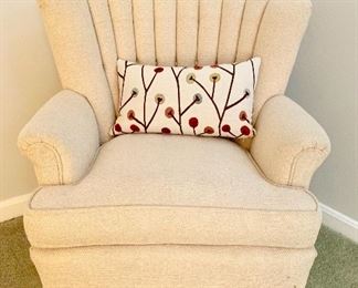 Vintage upholstered chair with skirt