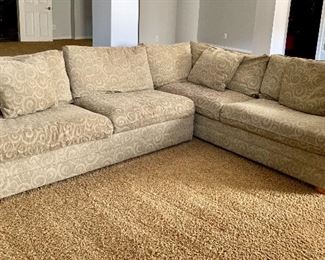 Sectional rolled arm sleeper sofa