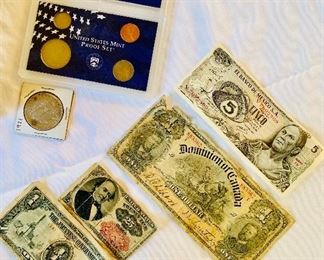 Coins and paper money