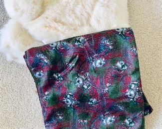 Vintage muff, Italian silk & cashmere winter scarf
