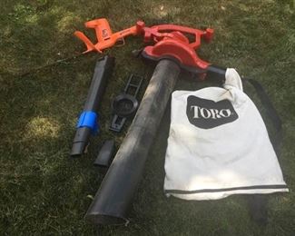 Toro Blower Vac and Black & Decker 16" Trimmer