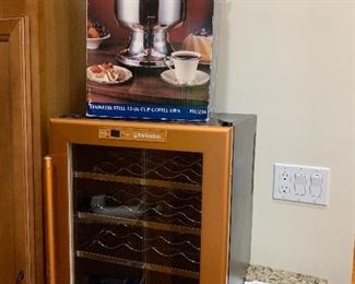 Wine Refrigerator, Coffee Urn