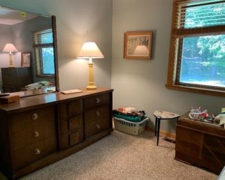Vintage Mid Century Modern Dresser and Chest of Drawers by Bassett
