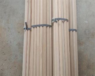 Three-quarter inch wood dowels in 25 piece bundles 3 ft long