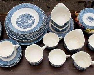 Lots of Currier and Ives china.
