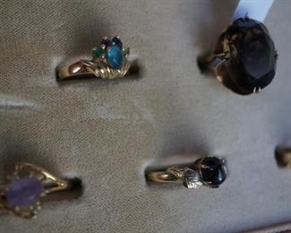 14K Gold and precious and semi precious stones, plus vtg SKAL