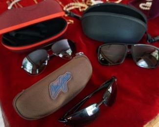 Maui Jim, Ray Ban, and other sun glasses