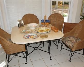  Table, with 4 wicker chairs